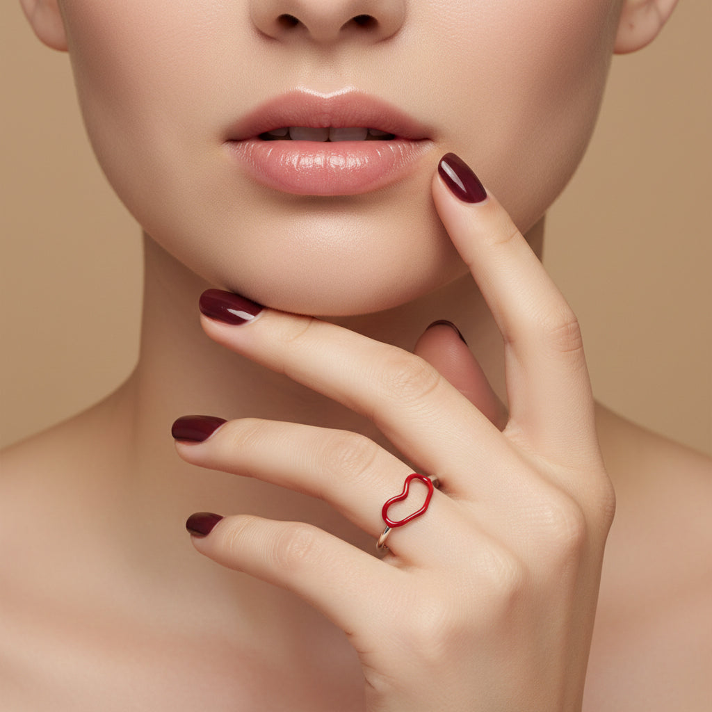 Delicate heart ring in 925 silver