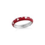 Load image into Gallery viewer, Tiny Hearts over Enamel Band Ring in 925 Silver
