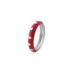 Load image into Gallery viewer, Tiny Hearts over Enamel Band Ring in 925 Silver
