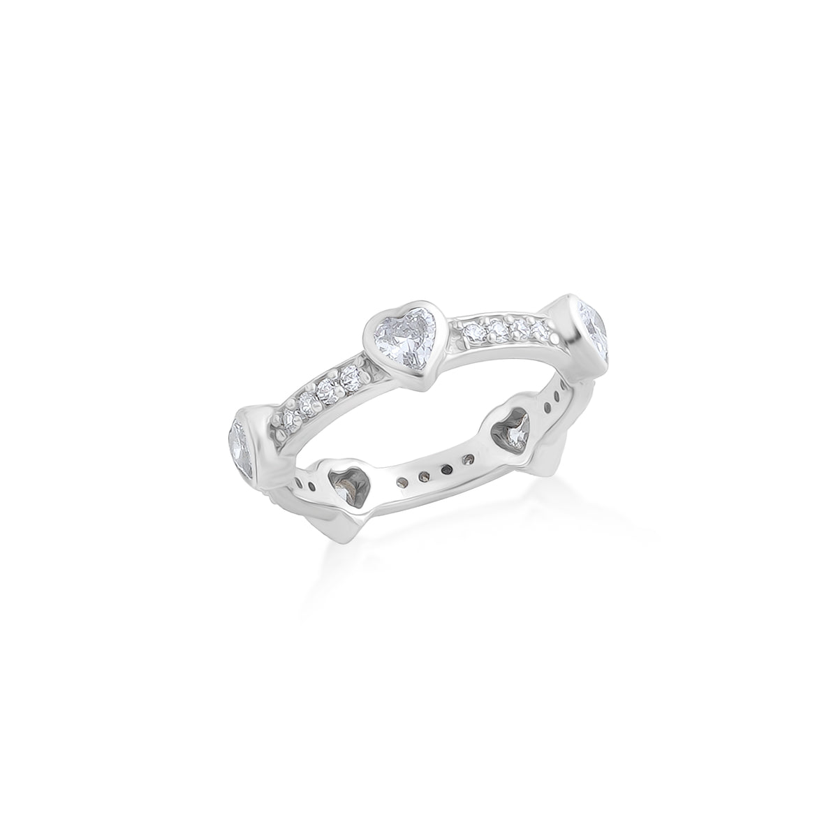 Hearts eternity band in 925 silver