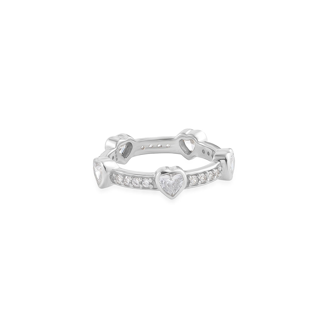 Hearts Eternity Band in 925 Silver