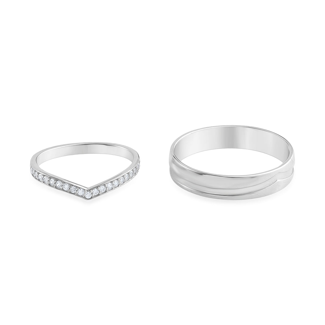 V Couple Ring in 925 Silver