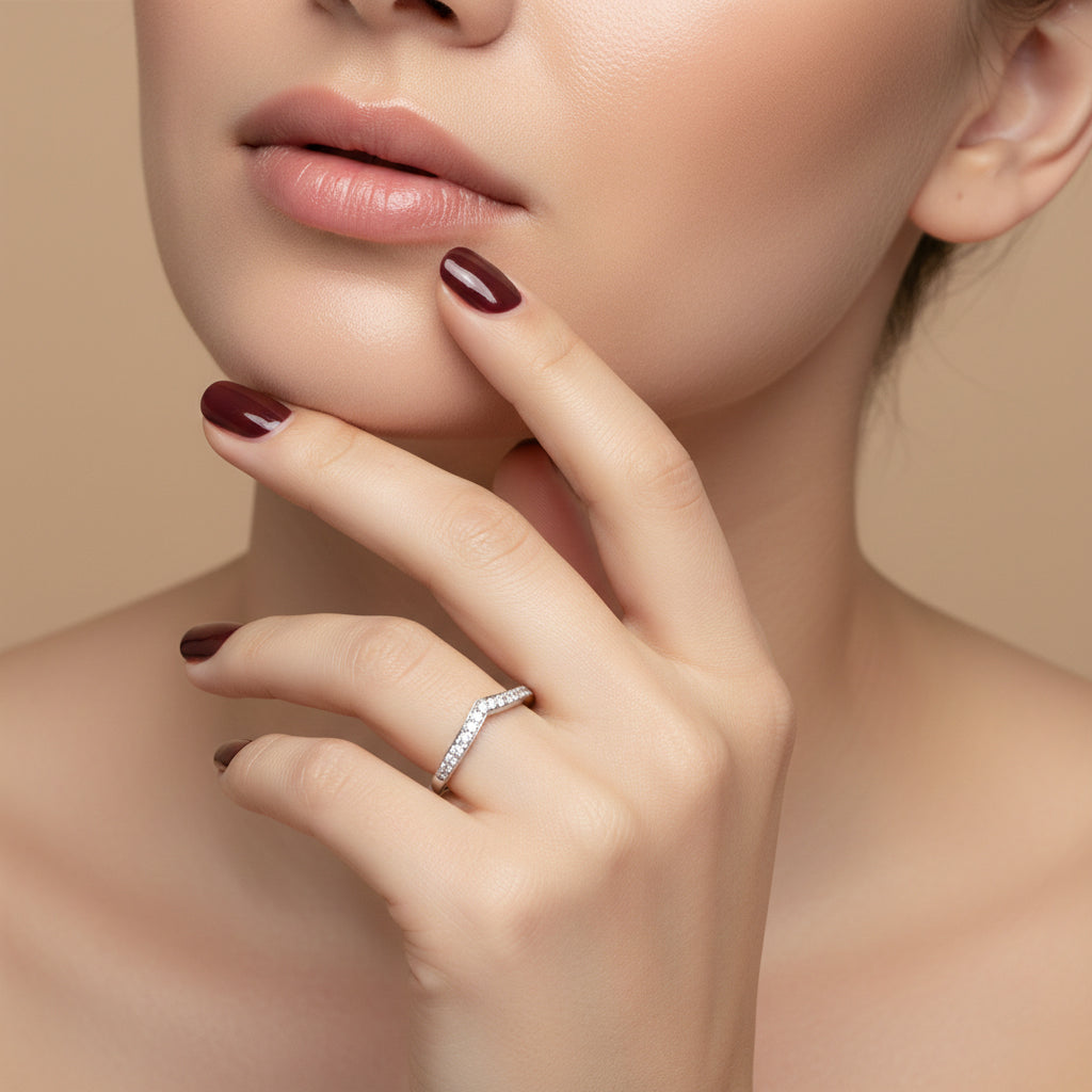 V Couple Ring in 925 Silver