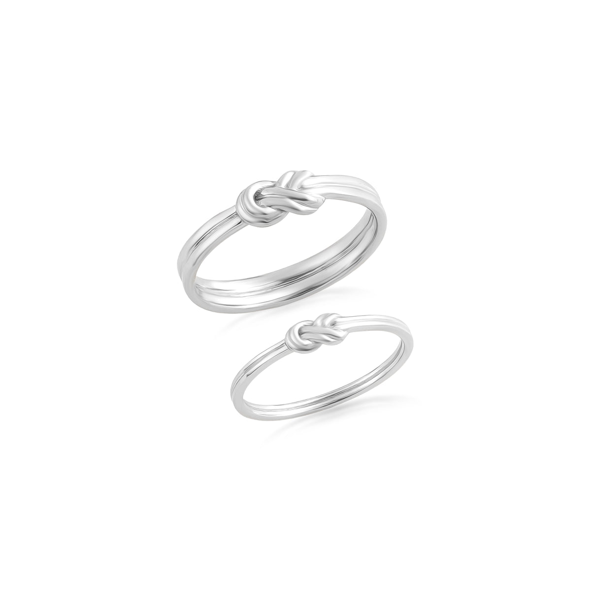 Infinity knot couple ring in 925 silver