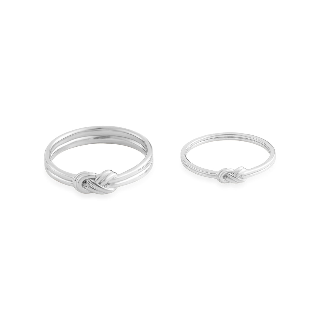 Infinity Knot Couple Ring in 925 Silver