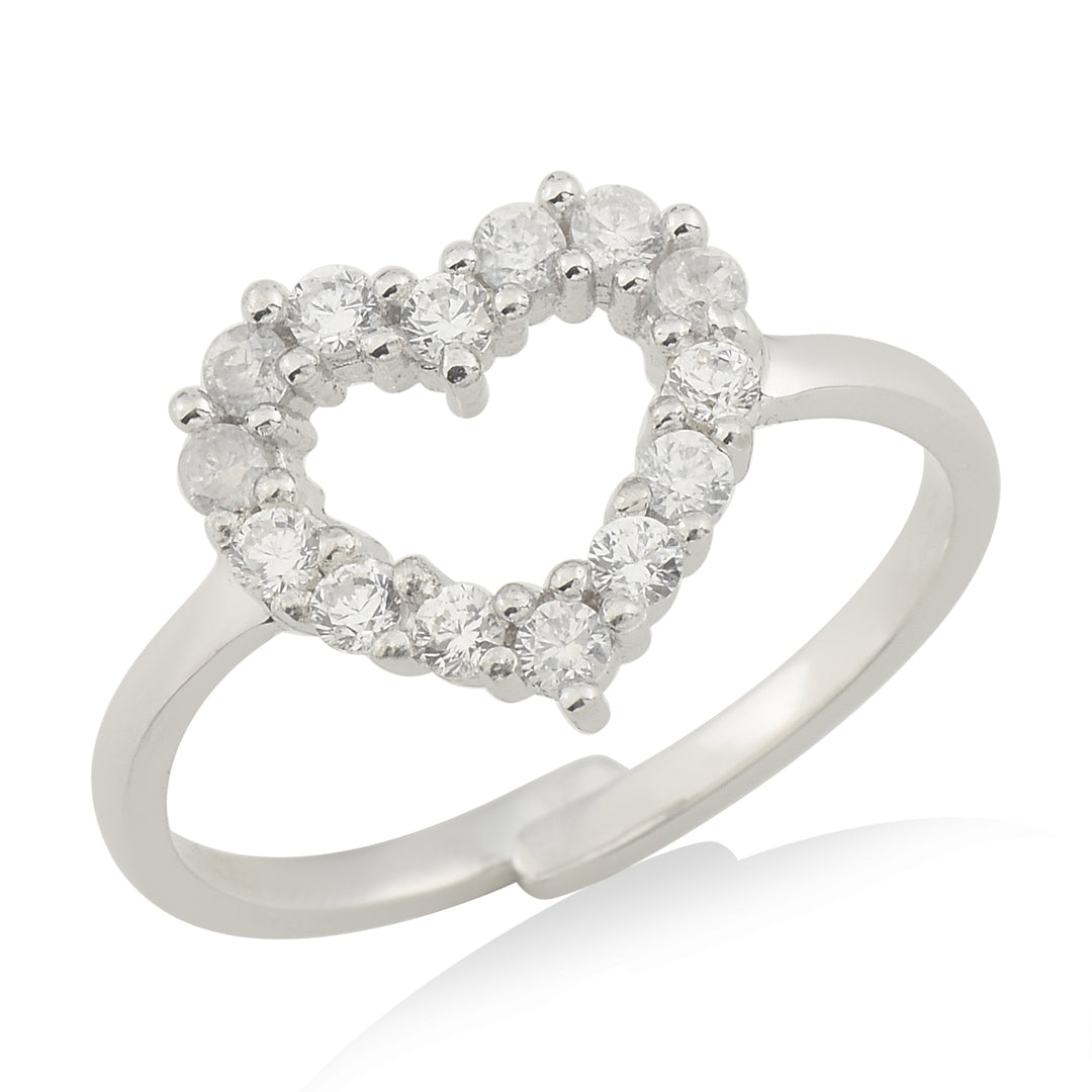 Shining Heart Ring in 925 Silver