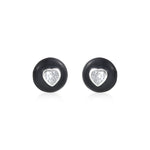 Load image into Gallery viewer, The Onyx Heart Studs in 925 Silver
