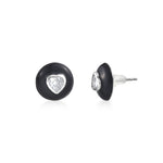Load image into Gallery viewer, The Onyx Heart Studs in 925 Silver

