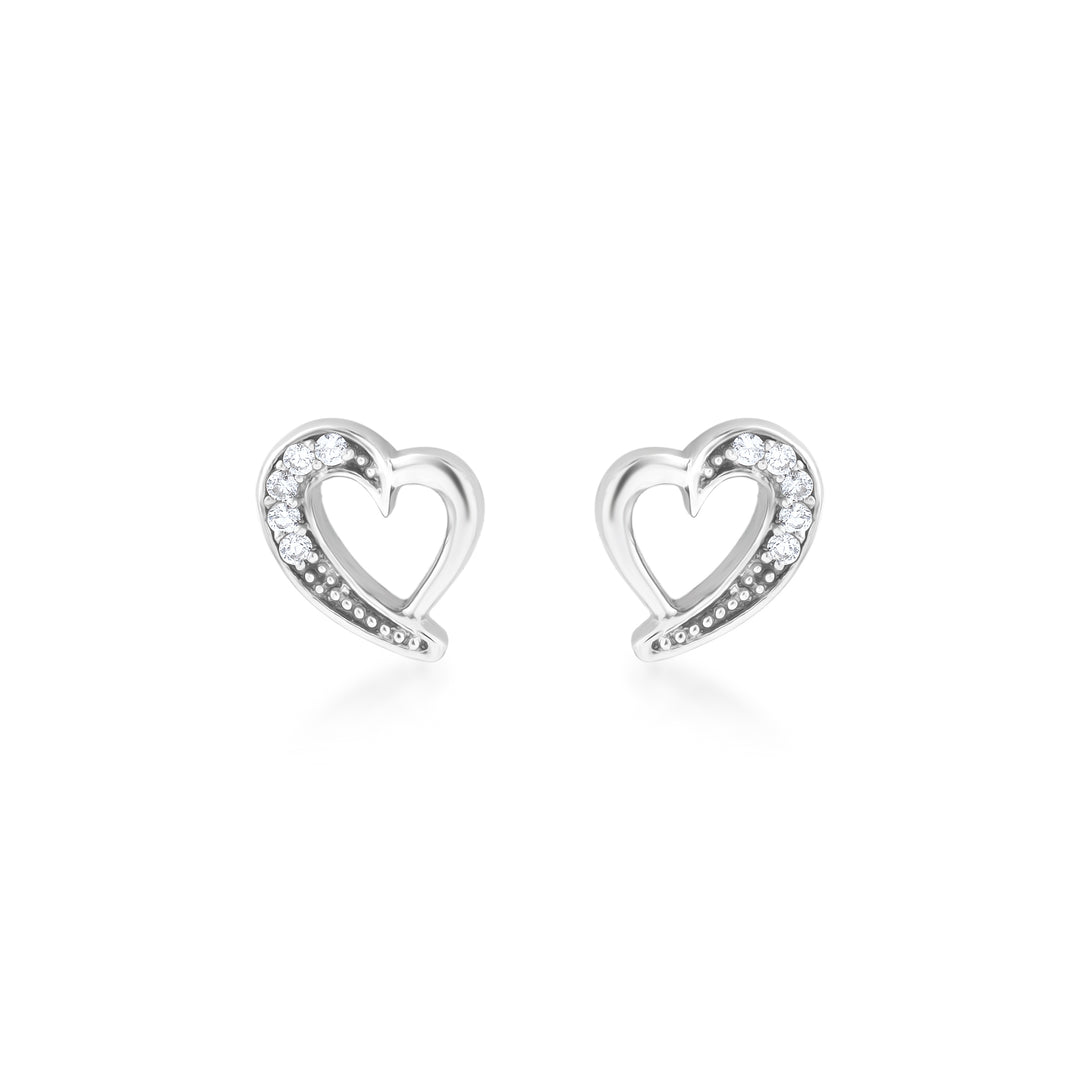 Heart Studs in 925 Silver