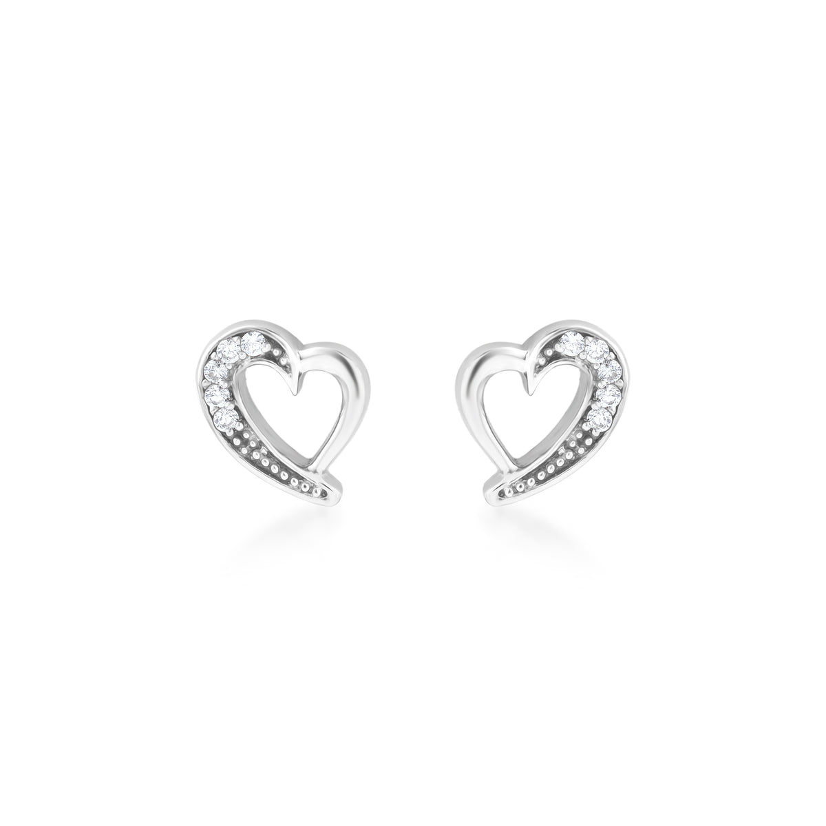 Heart studs in 925 silver