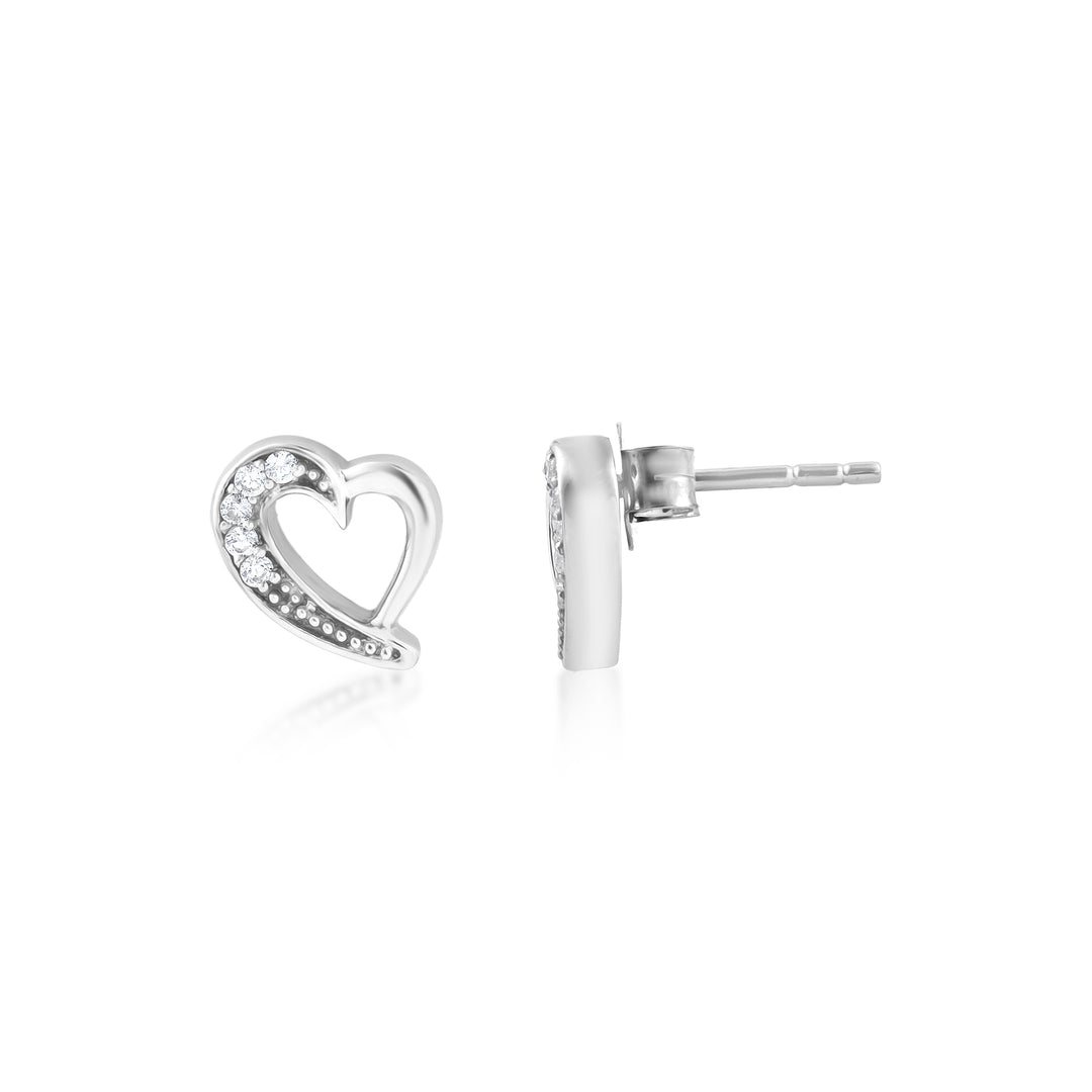 Heart Studs in 925 Silver