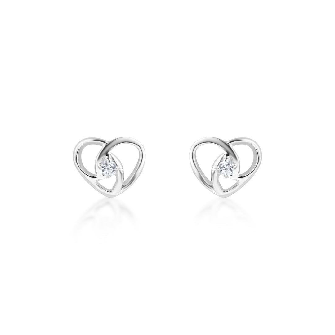 Forget me Knot Heart Studs in 925 Silver