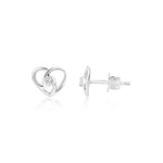 Load image into Gallery viewer, Forget me Knot Heart Studs in 925 Silver

