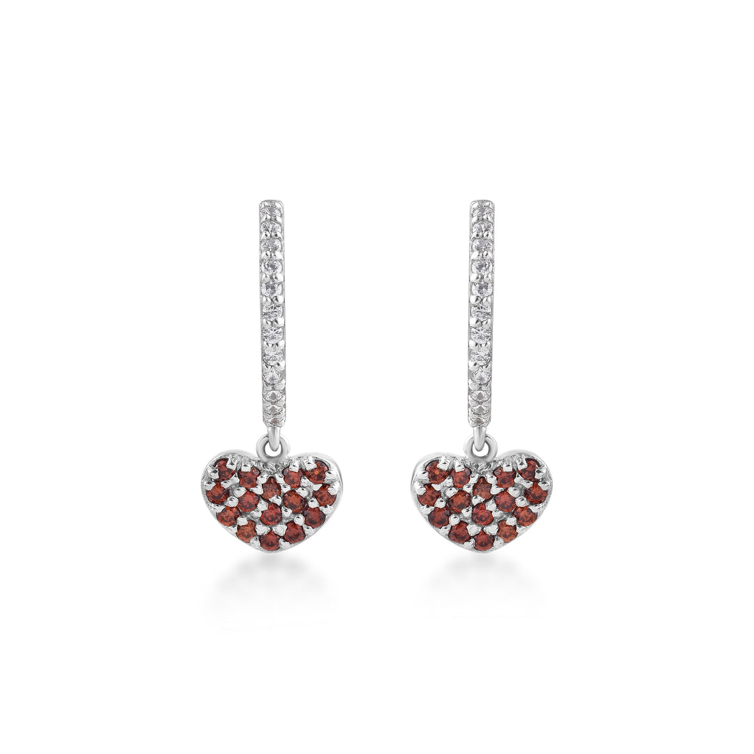 Half Hoop Heart Earring in 925 Silver