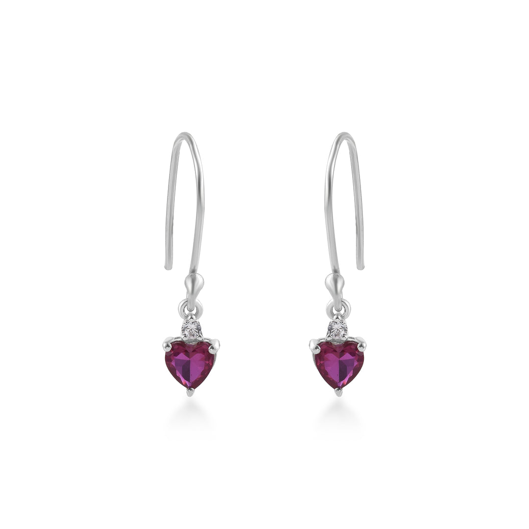 Heart Dangle Earrings in 925 Silver