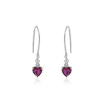 Load image into Gallery viewer, Heart Dangle Earrings in 925 Silver
