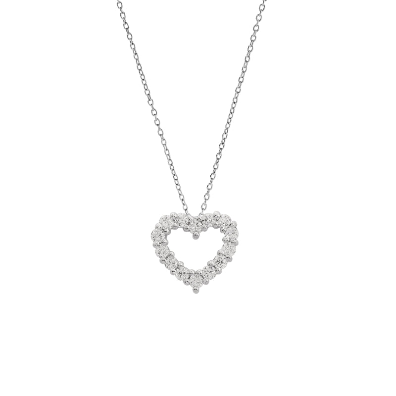 Shining Heart Necklace in 925 Silver