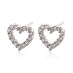 Load image into Gallery viewer, Shining Heart Stud Earrings in 925 Silver
