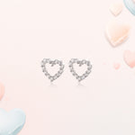 Load image into Gallery viewer, Shining Heart Stud Earrings in 925 Silver
