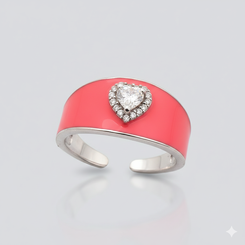 Cupid’s Glow Statement Ring in 925 Silver