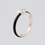 Load image into Gallery viewer, Heart Bling with Black Enamel in 925 Silver
