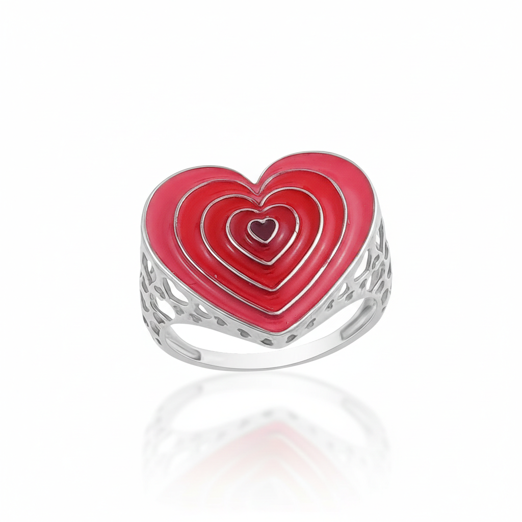 Vibrant pulse statement ring in 925 silver