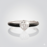 Load image into Gallery viewer, Heart Bling with Black Enamel in 925 Silver

