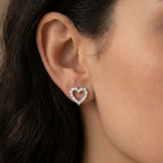 Load image into Gallery viewer, Shining Heart Stud Earrings in 925 Silver
