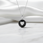 Load image into Gallery viewer, The Noir Heart Necklace in 925 Silver

