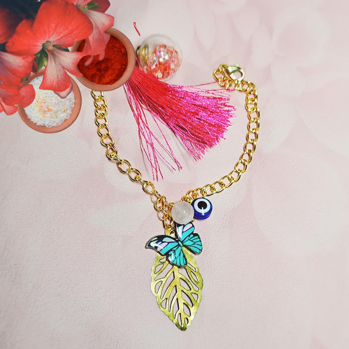 Greenbutterflycharmbracelet