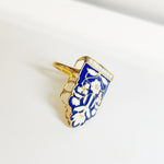 Load image into Gallery viewer, Jharokha Blue Pottery Enamel Ring

