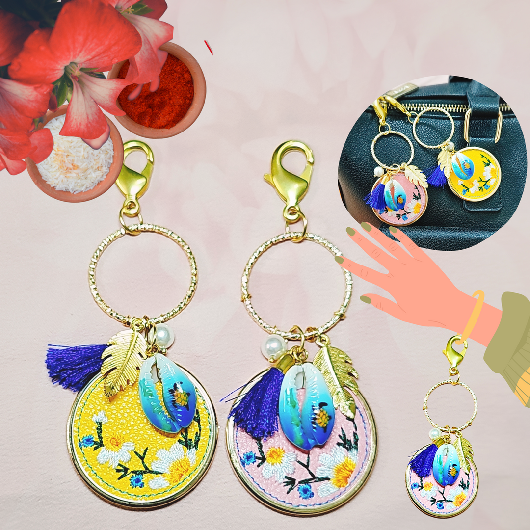 Multi Use Leather with Shell Charm Rakhi