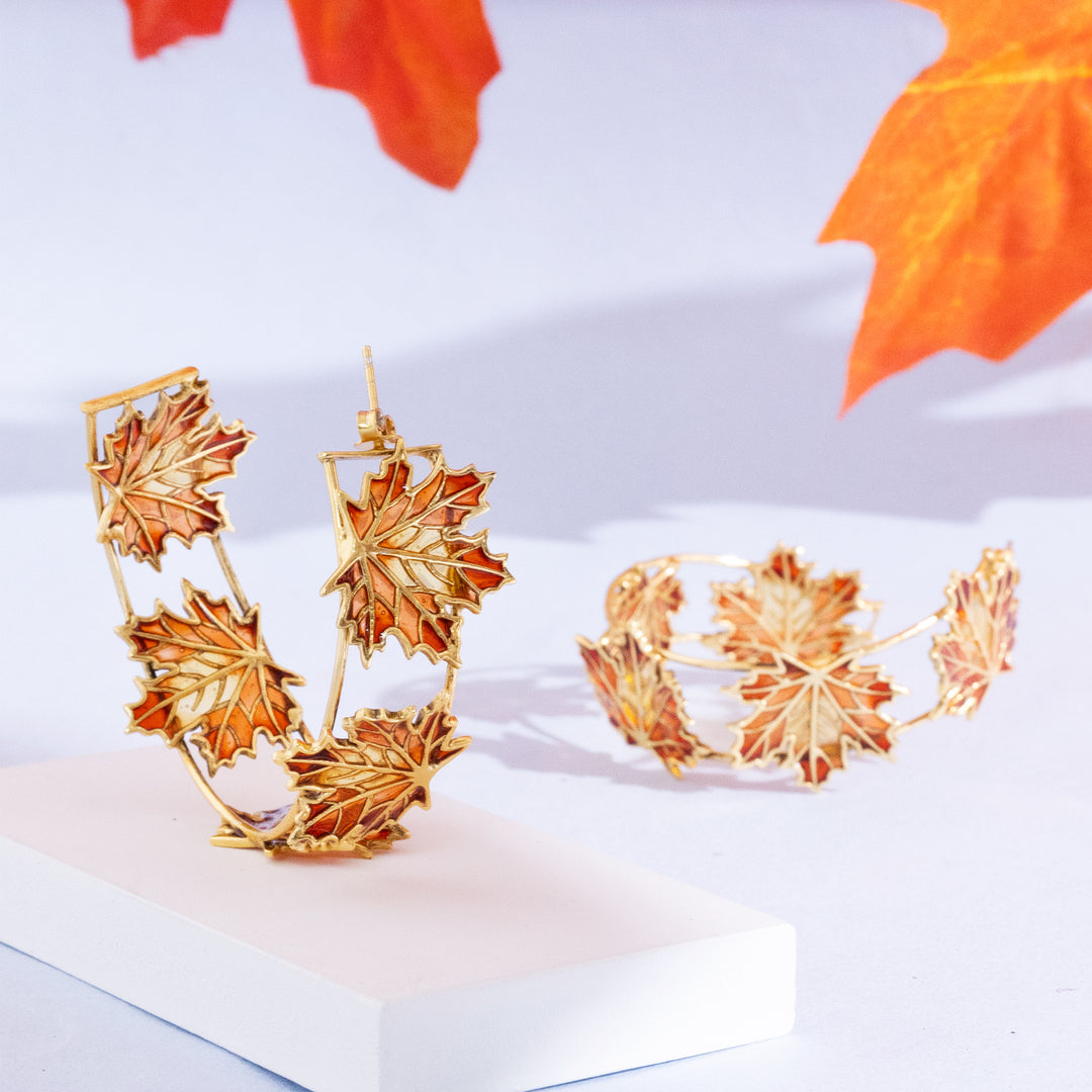 Statement Bold Hoop Maple Earrings