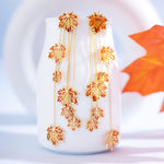 Load image into Gallery viewer, Statement Maple Leaf Dangle Earrings
