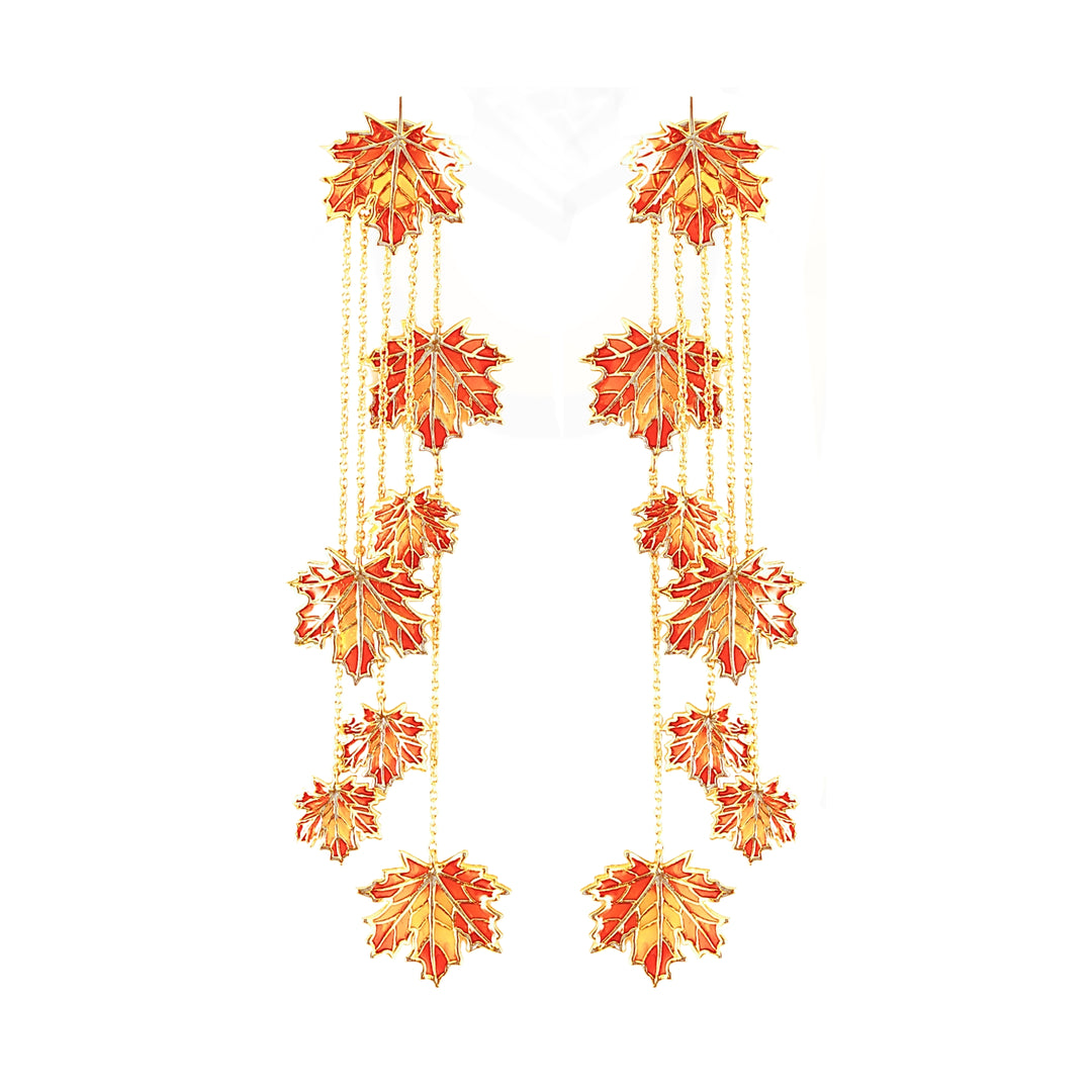 Statement Maple Leaf Dangle Earrings