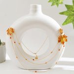 Load image into Gallery viewer, Layered Necklace with Maple Leaves and Carnelian Beads
