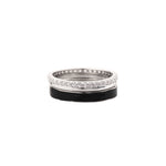 Load image into Gallery viewer, Black and Bling Couple Band Ring in 925 Silver
