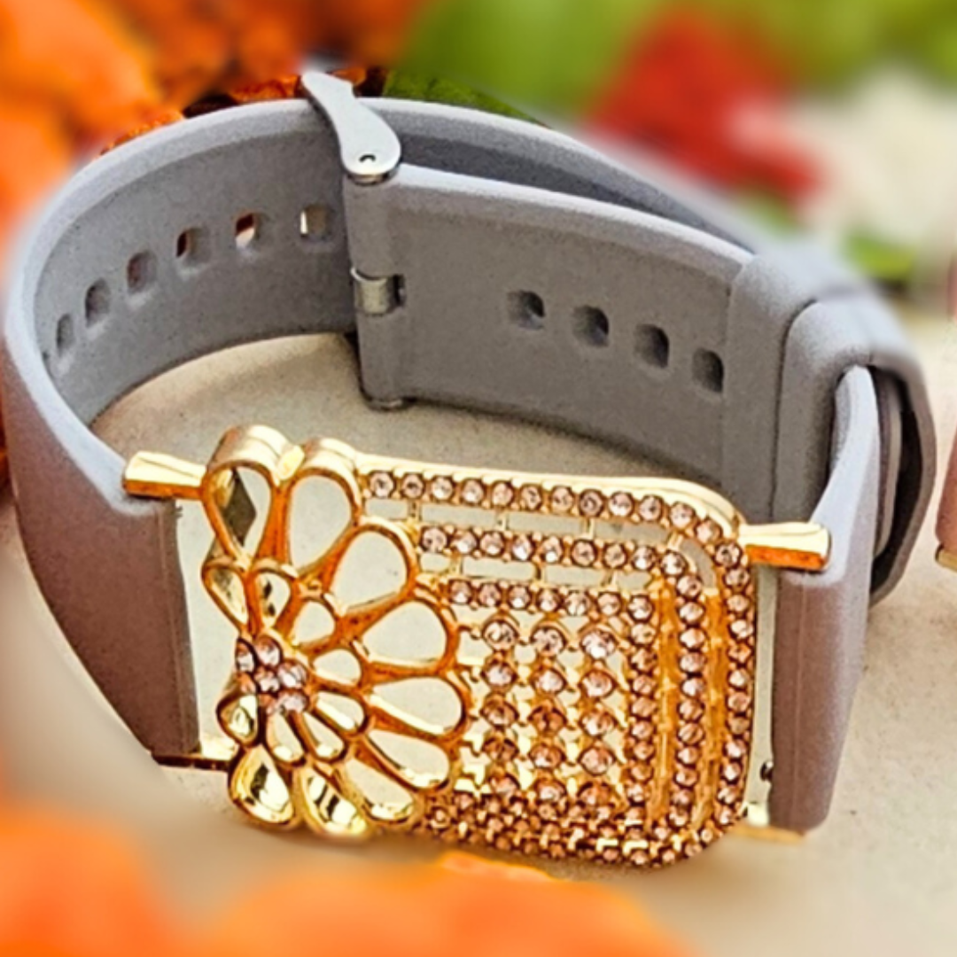 Silicone watch strap zircon bracelet rakhi