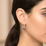 Load image into Gallery viewer, Half Hoop Heart Earring in 925 Silver
