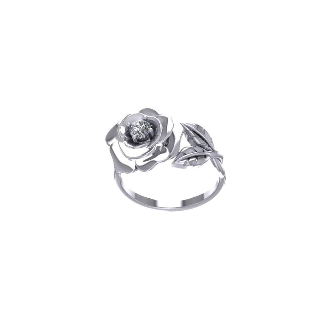 Rosy bling ring in 925 silver