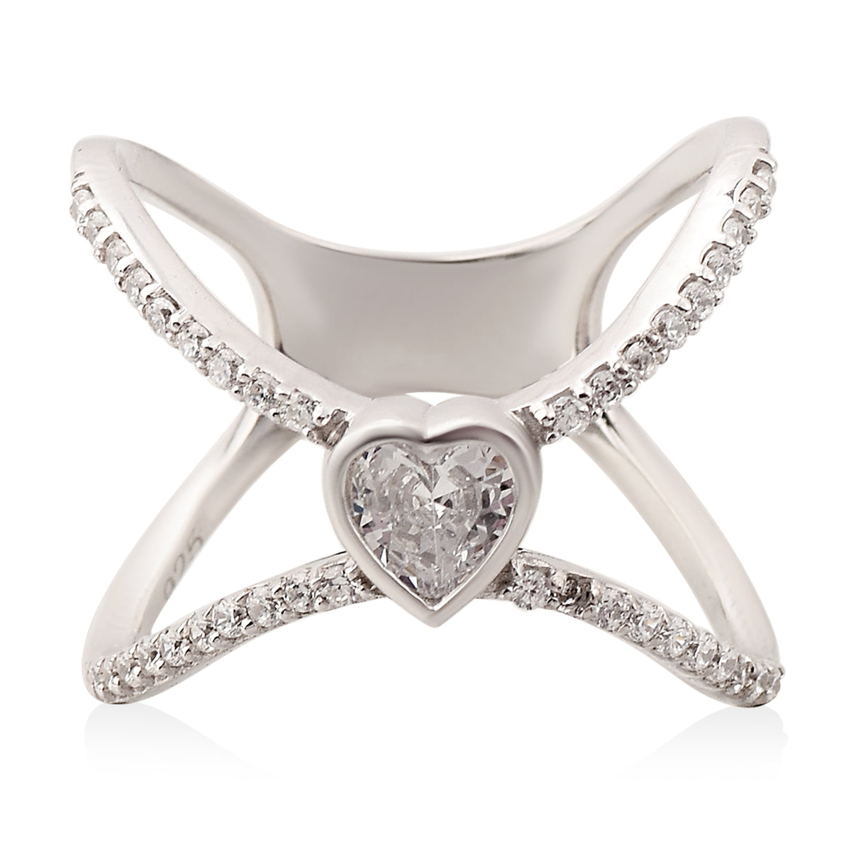 Paths of love criss cross ring