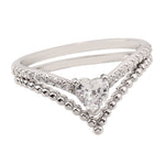 Load image into Gallery viewer, V Crown Heart Stack Ring
