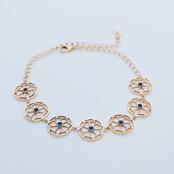 Dainty blue sparkle flexible adjustable bracelet