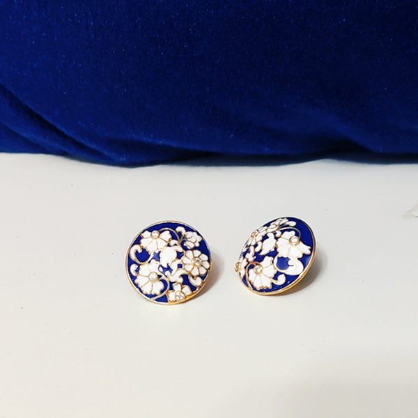 Glorious round bold button studs earring