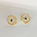 Load image into Gallery viewer, Dainty Blue Sparkle Studs

