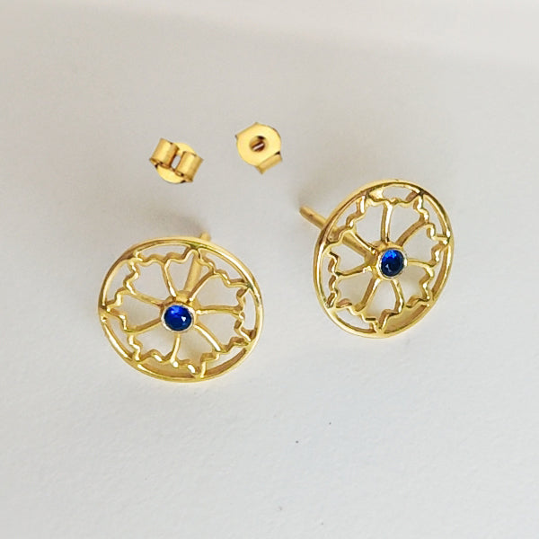 Dainty blue sparkle studs