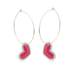 Load image into Gallery viewer, Vim &amp; Vigor Heart Enamel Hoop Earrings
