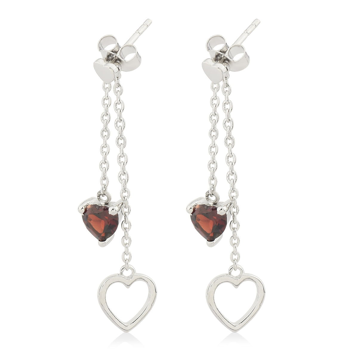 Hang in there heart dangle earrings