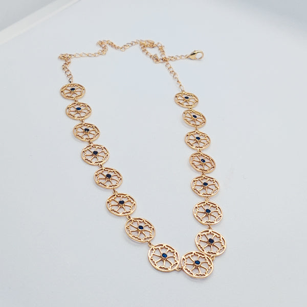 Dainty blue sparkle choker necklace