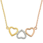 Load image into Gallery viewer, Tri Tone Heart Necklace
